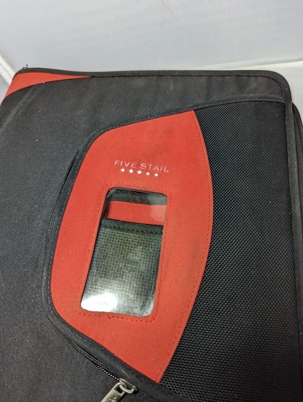 Vintage Mead Five Star Black Red 3 Ring Trapper Keeper Zip Binder Folder School - Picture 2 of 9